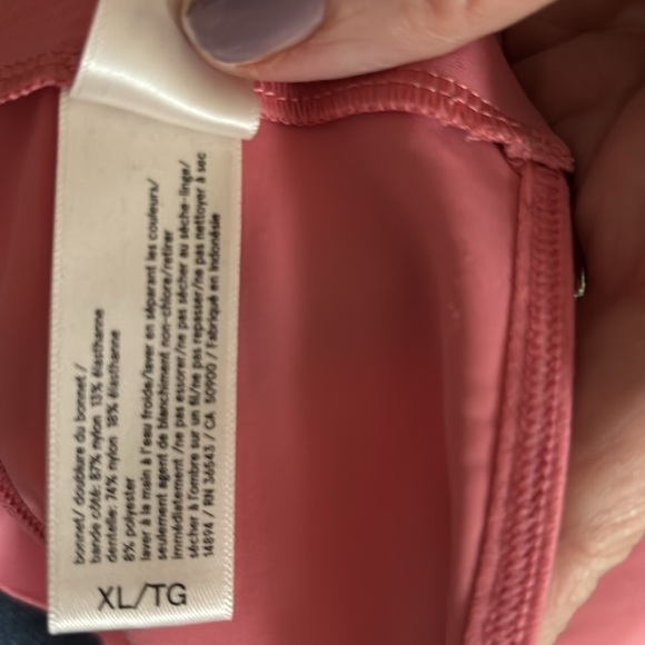 True Body Triangle Lace Racerback Bra Pink Sz XL Light Padded No Wire New - Picture 7 of 9